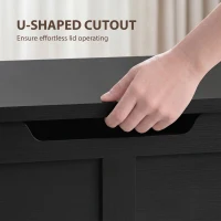 HOMCOM 39.4 Inches Storage Chest, Storage Trunk with 2 Safety Hinges for Living Room, White Wood Grain(m-6)