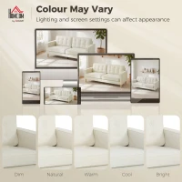 HOMCOM 3 Seater Sofa Upholstered with Padded Cushion Modern Button Tufted Couch with Wood Legs, Cream White(m-7)