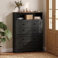 HOMCOM Shoe Cabinet with 2 Flip Drawers, Narrow Shoe Storage Cabinet, Black(m-8)