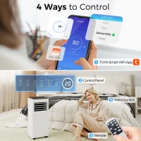 HOMCOM 10000 BTU Portable Air Conditioner, AC Unit with Dehumidifier, Fan, WiFi Voice Remote Control, for Room up to 441 Sq. ft(m-6)