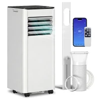 HOMCOM 10000 BTU Portable Air Conditioner, AC Unit with Dehumidifier, Fan, WiFi Voice Remote Control, for Room up to 441 Sq. ft(m-9)