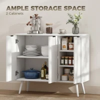 HOMCOM Modern Sideboard and Buffet, Dining Room Cabinet with Adjustable Shelves and 3 Doors, White(m-4)