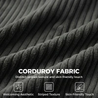 HOMCOM 3 Seater Sofa with Wide Seat, Corduroy Couch with Deep Seat, Spring Cushion, Dark Grey(m-6)