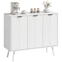 HOMCOM Modern Sideboard and Buffet, Dining Room Cabinet with Adjustable Shelves and 3 Doors, White(m-9)