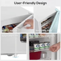 HOMCOM 7.0 Cu.Ft Upright Freezer, Compact Stand Up Freezer with 6 Adjustable Shelves, Reversible Door for Home Office, White(m-7)