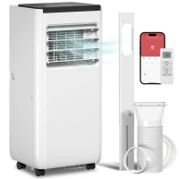 HOMCOM 10000 BTU Portable 4-in-1 Air Conditioner with Cool, Dehumidifier, Fan, Sleep, WiFi Voice Remote Control, White(m-9)