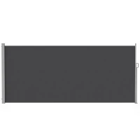 Outsunny Retractable Side Awning, 165" x 73" Outdoor Privacy Screen, Water-Resistant, UV 50+, Dark Grey(m-2)