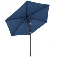 Outsunny 9FT Patio Umbrella, Outdoor Table Patio Umbrellith Tilt, Crank, 6 Ribs, UV Protection for Garden, Lawn, Deck, Backyard(m-9)