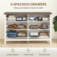 HOMCOM Wide Dresser for Bedroom with 6 Drawers Storage Chest of Drawers for Living Room, Closet, Laundry, Entryway(m-4)