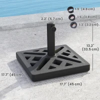 Outsunny Umbrella Base, 33lbs HDPE Outdoor Umbrella Stand Parasol Stand with Cut-Out Design(m-3)