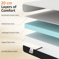 HOMCOM Twin Mattress 8 Inch Memory Foam Mattress in a Box, Pressure Relief & Lumbar Support, CertiPUR-US Certified, Medium Firm(m-6)