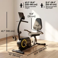 Soozier Recumbent Exercise Bike for Home, Stationary Bike with Bluetooth, App Connectivity, Quiet 8-Level Magnetic Resistance(m-3)