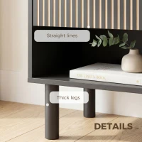 HOMCOM Modern Bedside Table with Drawer and Open Shelf, Sofa Side Table for Bedroom Living Room, Black(m-6)