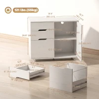 HOMCOM Filing Cabinet with File Drawer File Cabinet with Adjustable Shelf and 3 Drawers White(m-3)