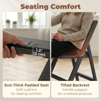 HOMCOM 4 Pack Folding Chairs, Foldable Resin Chair with Padded Seat, Portable Indoor Outdoor Seat for Office Events Dining(m-5)