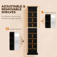 HOMCOM 9-Tier DVD Shelf with 7 Adjustable Shelves, Slim CD Shelf, Holds 252 CDs, 147 DVDs or 189 Blu-rays, Black(m-5)