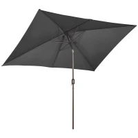 Outsunny 6.5x10ft Patio Umbrella, Rectangle Market Umbrella, Black(m-9)