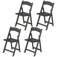 HOMCOM 4 Pack Folding Chairs, Foldable Resin Chair with Padded Seat, Portable Indoor Outdoor Seat for Office Events Dining(m-2)