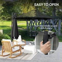 Outsunny 8.5FT Offset Patio Umbrella 360° Rotation Cantilever Parasol Outdoor Cantilever Roma Parasol Φ100.8" x 96.5"H Black(m-4)