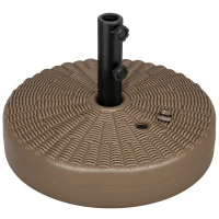 Outsunny Umbrella Base, Heavy Duty Fillable Base Holder with Steel Pole, Round Parasol Stand for Patio, Outdoor, Backyard, Brown(m-9)