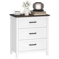 HOMCOM Dresser for Bedroom with 3 Drawers Storage Chest of Drawers for Living Room, Closet, Laundry, Entryway(m-9)