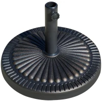Outsunny Round Umbrella Base Φ19.1", 31.5 lbs Resin Stand with Decorative Design for Poles 1.5"/1.9", Bronze(m-9)