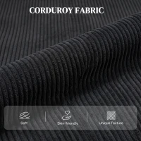 HOMCOM Corduroy Home Theater Seating, Push Back Recliner Chair with Padded Seat for Living Room, Black(m-6)