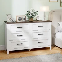HOMCOM Wide Dresser for Bedroom with 6 Drawers Storage Chest of Drawers for Living Room, Closet, Laundry, Entryway(m-8)