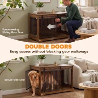 PawHut 100 cm Dog Crate Furniture with Sliding Barn Door for Large Breeds, Rustic Brown(m-5)