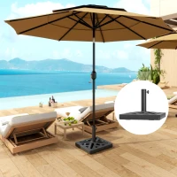 Outsunny Umbrella Base, 33lbs HDPE Outdoor Umbrella Stand Parasol Stand with Cut-Out Design(m-8)