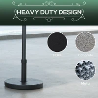 Outsunny 33 lbs Concrete Parasol Base, Heavy Duty Patio Umbrella Stand, 18.3" Round Garden Parasol Holder, Black(m-5)