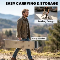 HOMCOM Folding Loading Ramps, 2 PCS 70.9" x 10" Motorcycle ATV Trailer Truck Ramps with 880 lb Total Capacity, Handles, Silver(m-5)
