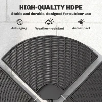 Outsunny 4PCs Cantilever Umbrella Base Weights for Offset Banana Parasol, Wicker Effect HDPE Water or Sand Filled Patio Umbrella Weights with Built-in Handles, Black(m-6)
