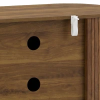 HOMCOM TV Stand for TVs up to 60", Modern Entertainment Center with Curved Sliding Doors, Walnut Brown(m-12)