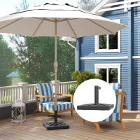 Outsunny Umbrella Base, 33lbs HDPE Outdoor Umbrella Stand Parasol Stand with Cut-Out Design(m-1)