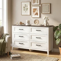 HOMCOM Wide Dresser for Bedroom with 6 Drawers Storage Chest of Drawers for Living Room, Closet, Laundry, Entryway(m-7)