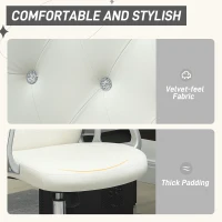 Vinsetto Vanity Office Chair, Velvet Computer Desk Chair with Swivel Wheels, Adjustable Height, Tilt Function, Off-White(m-4)