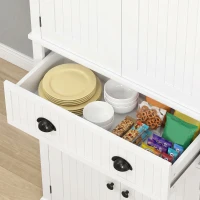 HOMCOM 72" Kitchen Pantry, Freestanding Storage Cabinet with Drawer, Doors, White(m-10)