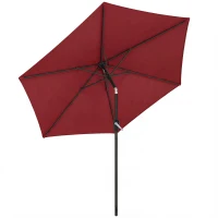 Outsunny 9FT Patio Umbrella, Outdoor Table Patio Umbrellith Tilt, Crank, 6 Ribs, UV Protection for Garden, Lawn, Deck, Backyard(m-9)
