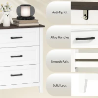 HOMCOM Dresser for Bedroom with 3 Drawers Storage Chest of Drawers for Living Room, Closet, Laundry, Entryway(m-5)