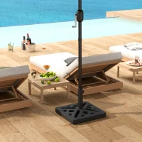 Outsunny Umbrella Base, 33lbs HDPE Outdoor Umbrella Stand Parasol Stand with Cut-Out Design(m-7)