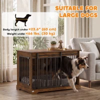 PawHut 100 cm Dog Crate Furniture with Sliding Barn Door for Large Breeds, Rustic Brown(m-4)