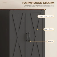 HOMCOM 166 cm Kitchen Pantry Cabinet Adjustable Shelves Tall Storage Cabinet Door Shelves 8 Shelves Brown Black(m-6)