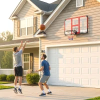 Soozier Wall Mounted Basketball Hoop with Shatter-Resistant Backboard, Solid Rim and All-Weather Net for Indoor and Outdoor Use(m-6)