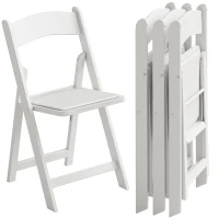 HOMCOM 4 Pack Folding Chairs, Foldable Resin Chair with Padded Seat, Portable Indoor Outdoor Seat for Office Events Dining(m-9)