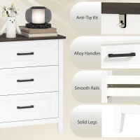 HOMCOM Wide Dresser for Bedroom with 6 Drawers Storage Chest of Drawers for Living Room, Closet, Laundry, Entryway(m-5)