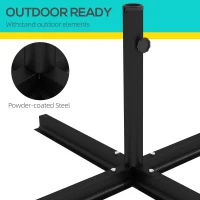 Outsunny Outdoor Universal Cross Brace Stand for Small Offset Umbrella or Large Market Umbrella, Black(m-6)
