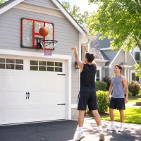 Soozier Wall Mounted Basketball Hoop with Shatter-Resistant Backboard, Solid Rim and All-Weather Net for Indoor and Outdoor Use(m-2)