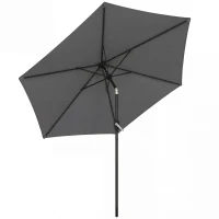 Outsunny 9FT Patio Umbrella, Outdoor Table Patio Umbrellith Tilt, Crank, 6 Ribs, UV Protection for Garden, Lawn, Deck, Backyard(m-9)
