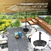 Outsunny 46 lbs Resin Round Patio Umbrella Base, Umbrella Stand with Wheels, Outdoor Umbrella Stand, Black(m-4)